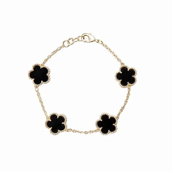 Gold and Black Cleef Bracelet