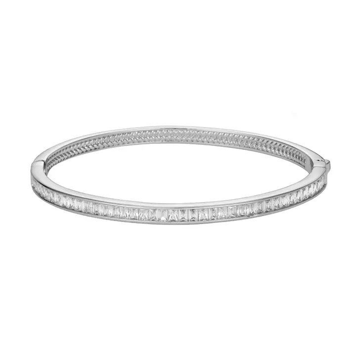 Silver Chanel Set Bangle