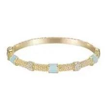 Torquoise Bar Gold Bangle