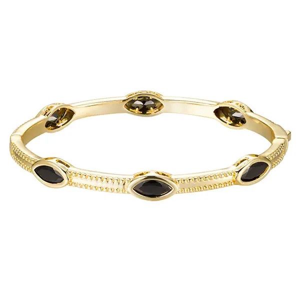 Channel Set Marquis Stone Gold Bangle