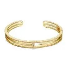 Gold Double Row Nail Cuff
