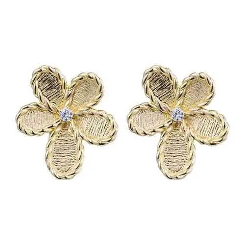 Large Flower Stud Gold