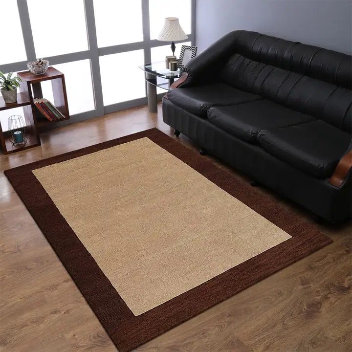 Hand Tufted Wood Rug W/Chocolate Border 8X10
