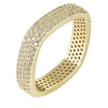 Square Diamond Pave Ring Gold