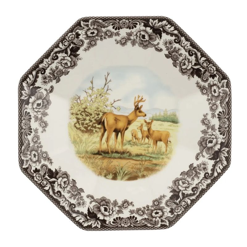 Large Octagon Platter Spode Woodland