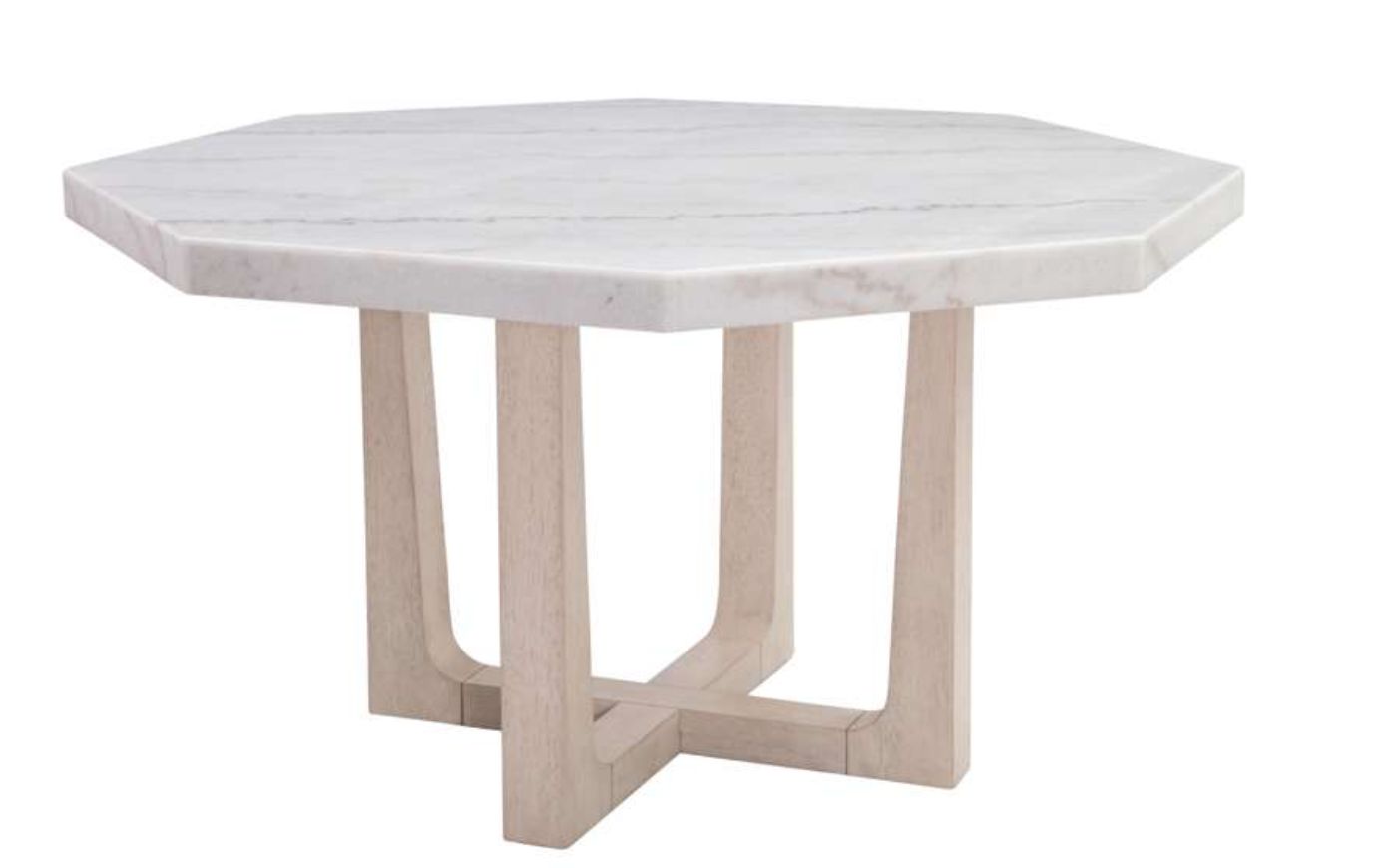 Hex Marble Top Dining Table 54"