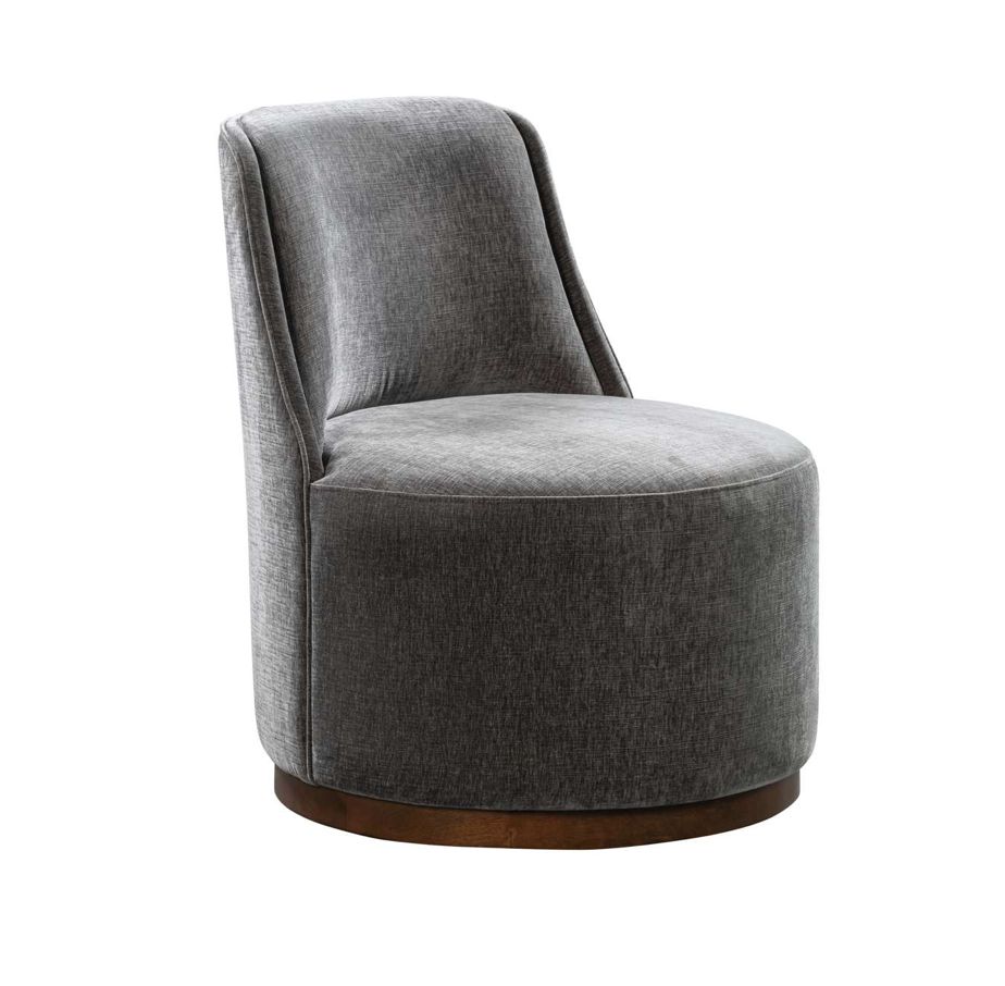 Charcoal Velvet Swivel Chair