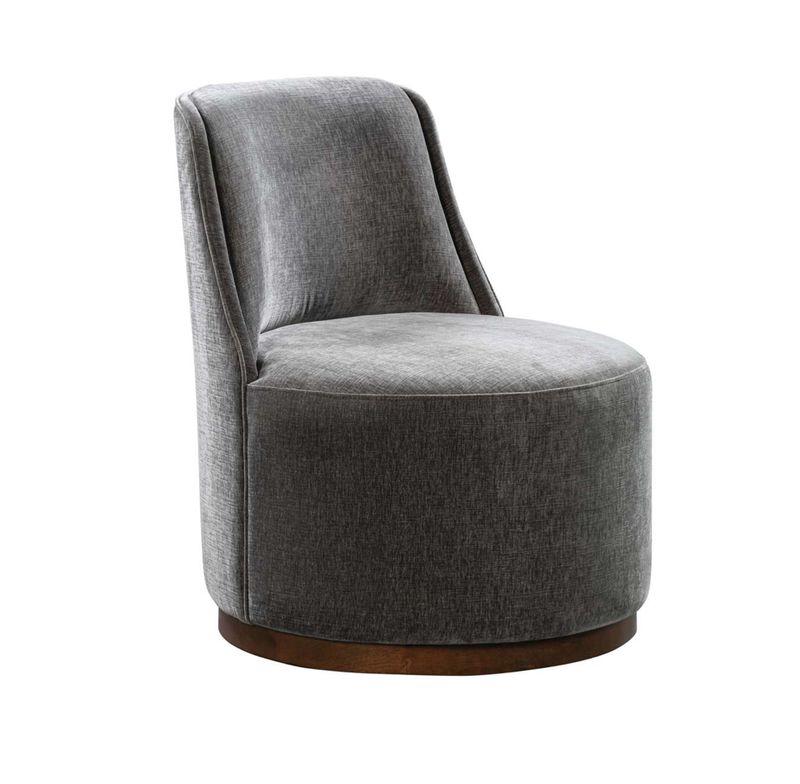 Charcoal Velvet Swivel Chair