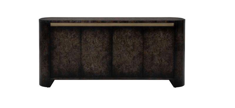 Olive Ash Burl Four Door Cabinet