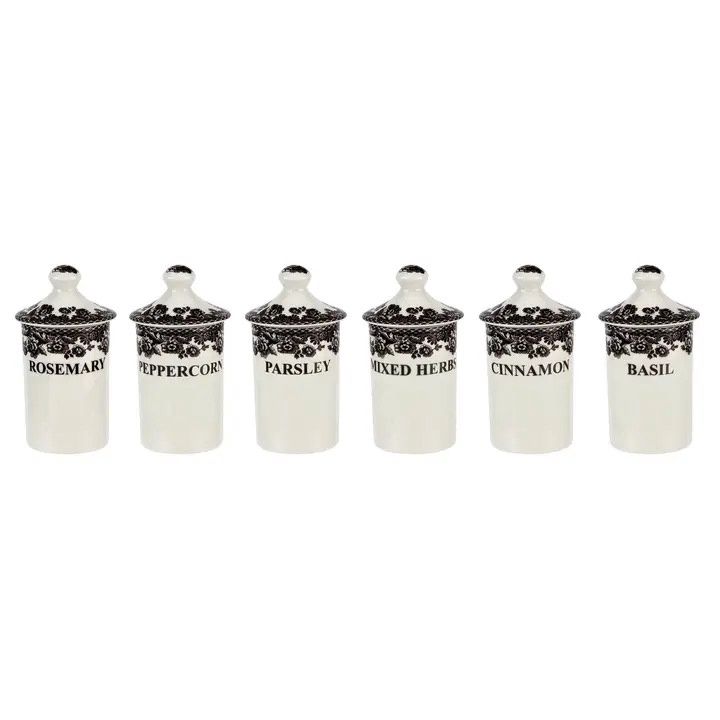 Spode Delamere Spice Jars S/6