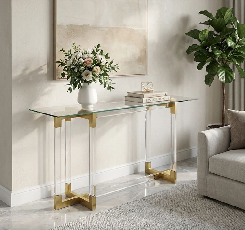 Glass Clear Console 60L x 17W