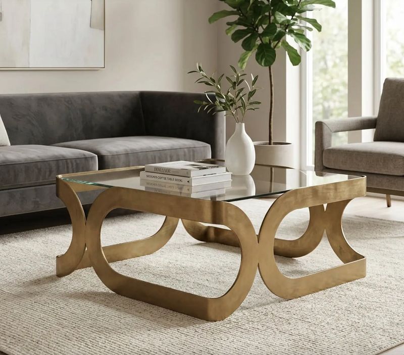 Gold Coffee Table 31L x 31W x 15H