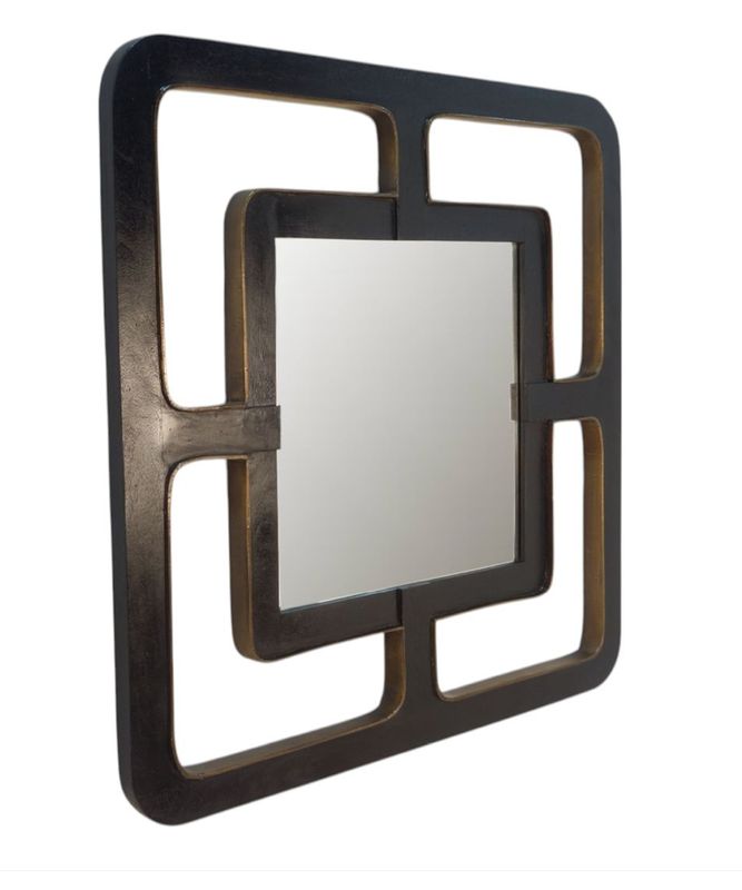 Black Square Wall Mirror 40"