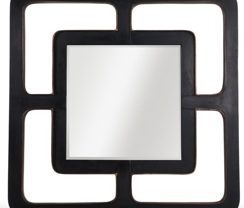 Black Square Wall Mirror 40"