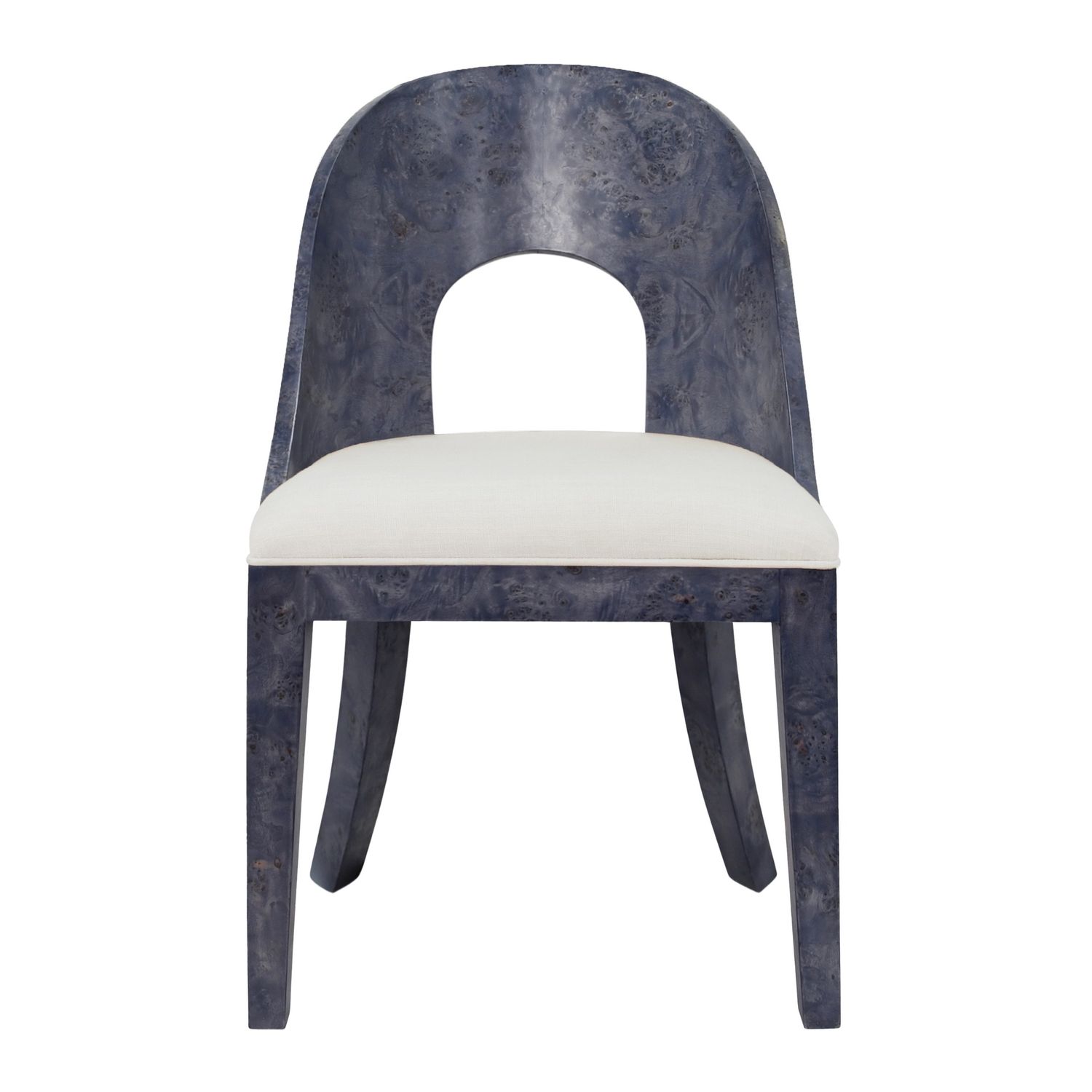 Raffia Burl Dining Chair Blue