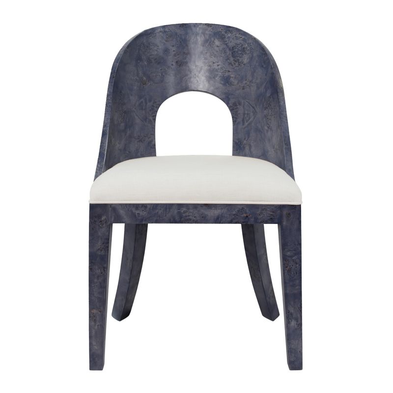 Raffia Burl Dining Chair Blue