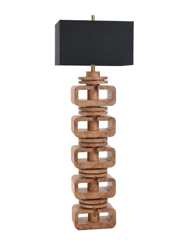 Natural Burl Wood Floor Lamp