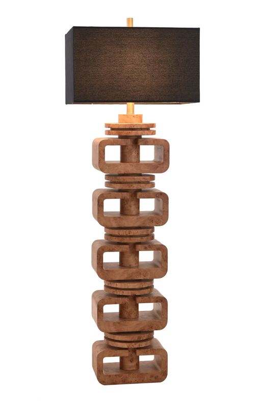 Natural Burl Wood Floor Lamp
