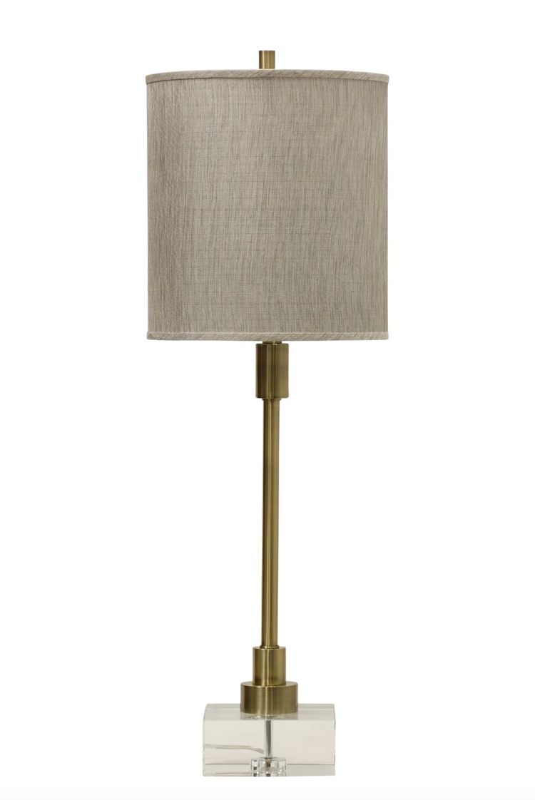 Antique Brass with  Crystal Base Lamp