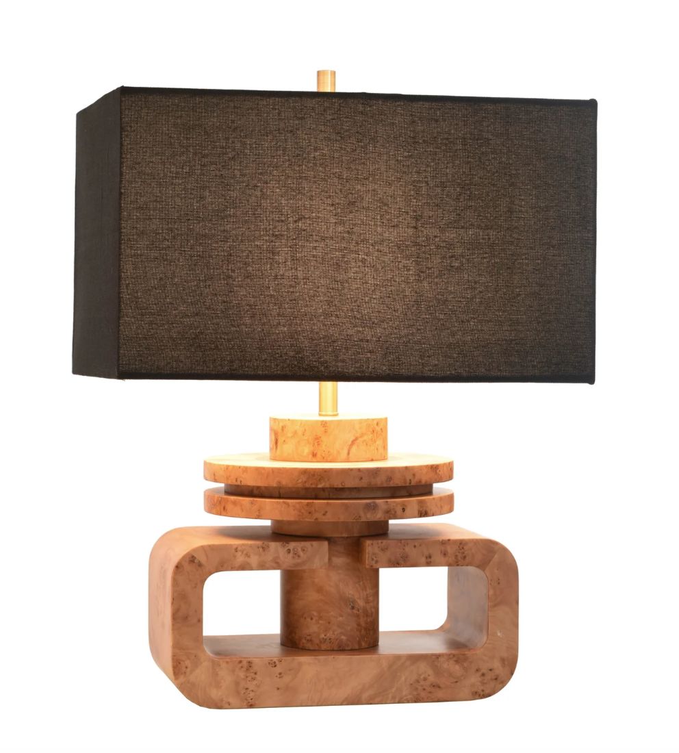 Natural Burl Wood Table Lamp