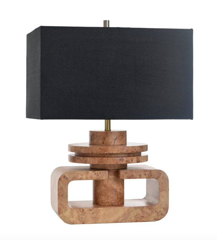 Natural Burl Wood Table Lamp