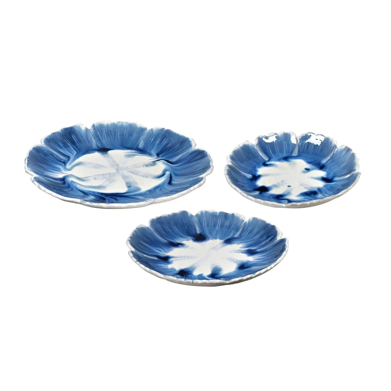 Raine Round Blue Wall Hangings S/3