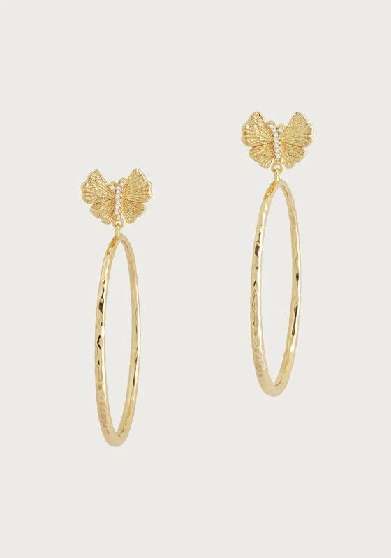 Butterfly Single Hoop Earrings Gold