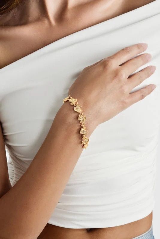 Orchid Link Bracelet Gold