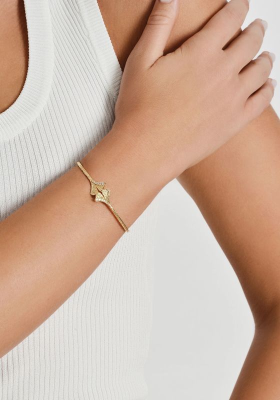 Ginko Leaves Cuff Gold