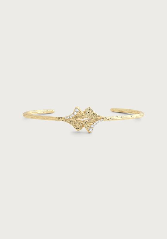 Ginko Leaves Cuff Gold