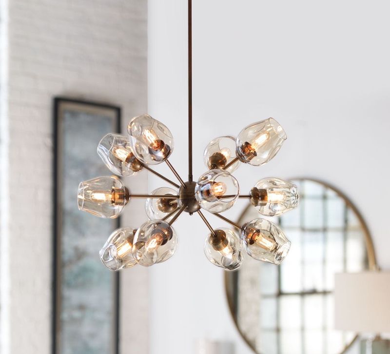 Brass 12 Lt Chandelier 33x20