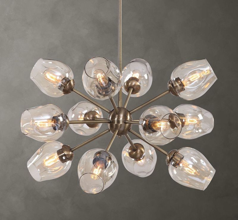 Brass 12 Lt Chandelier 33x20
