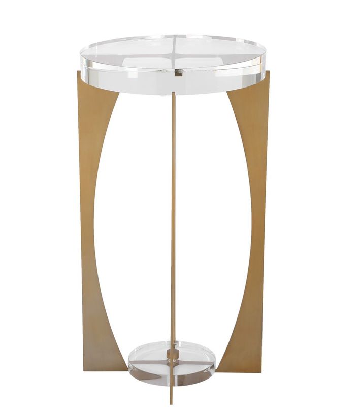 Crystal Tabletop Accent Table 14 W X 24 H X 14 D