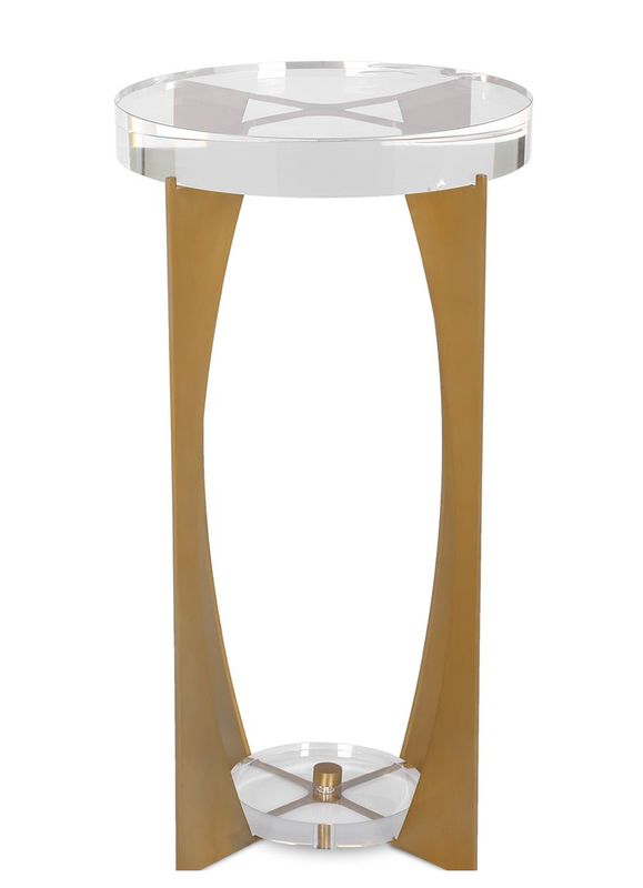 Crystal Tabletop Accent Table 14 W X 24 H X 14 D
