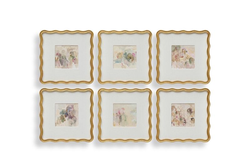Wavey Gold Framed Canvases S/6 21x21 Wavey Gold Framed Canvases S/6 21x21