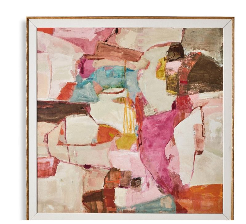 Pink Abstract Gold Frame 60x60 Pink Abstract Gold Frame 60x60