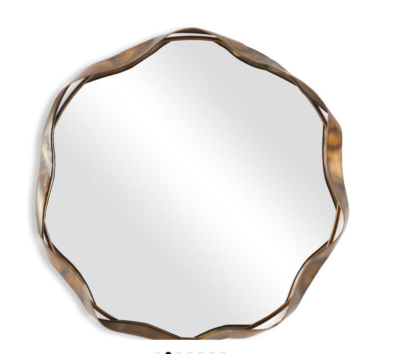 Bronze Wavy Round Mirror 41"