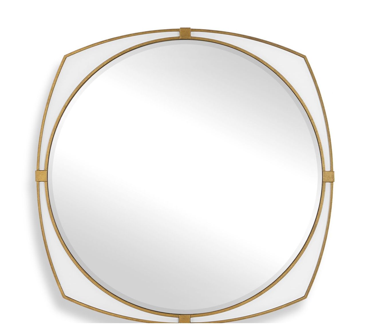 Antique Gold Round Mirror 38"