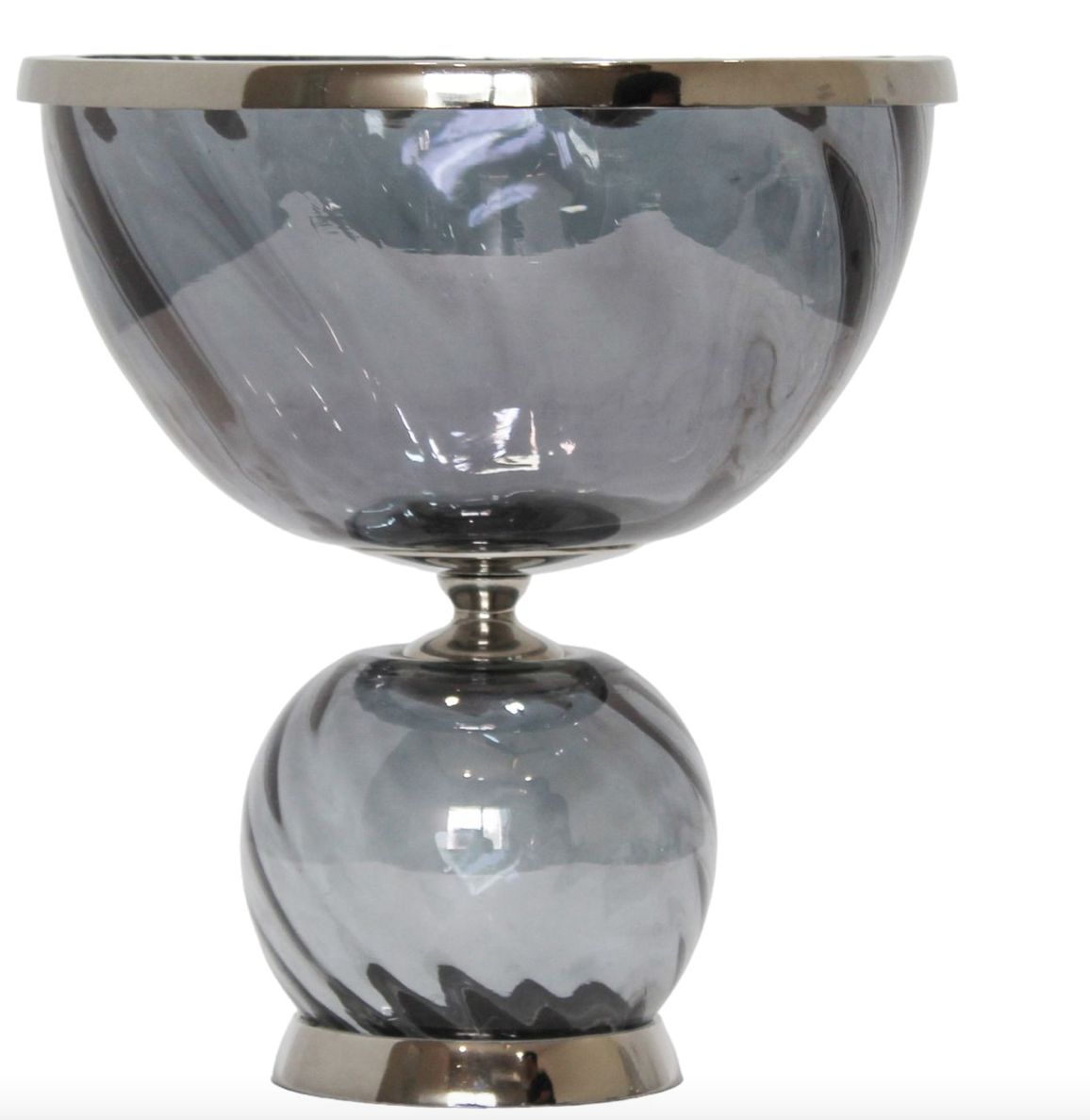 Grey Glass Bowl 10"