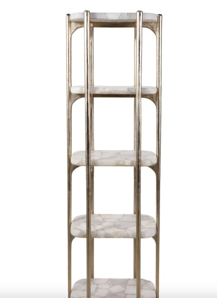 White and Gold Etagere 78H 26L 17W White and Gold Etagere 78H 26L 17W