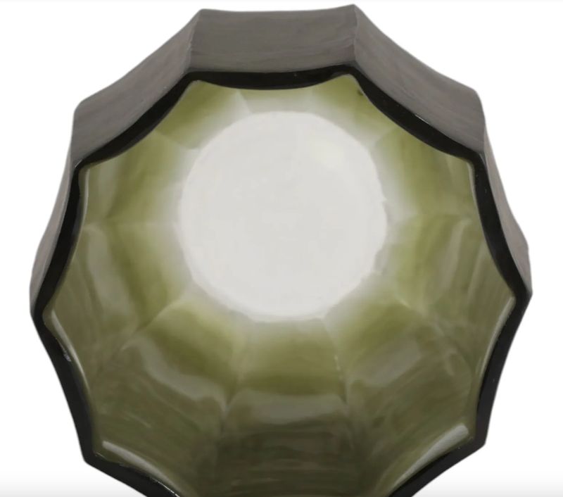 Green Glass Hurricane 11"