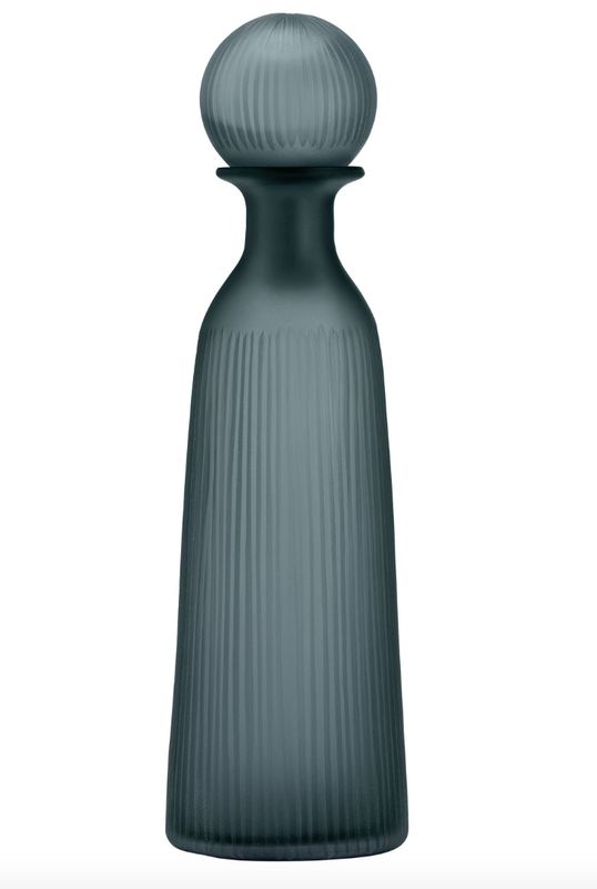 Blue/Gray Glass Vase with Lid