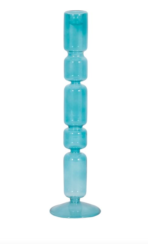 Blue Bubble Taper Candleholder 14" Blue Bubble Taper Candleholder 14"
