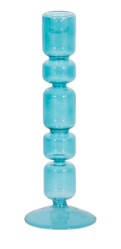 Blue Bubble Taper Candleholder 10" Blue Bubble Taper Candleholder 10"