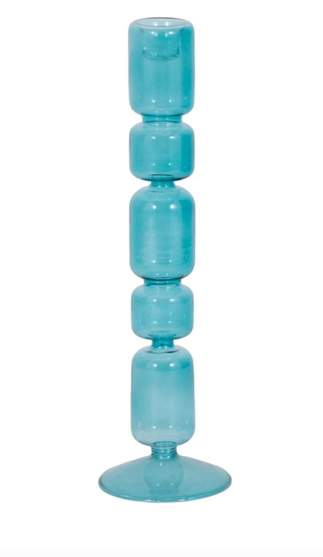 Blue Bubble Taper Candleholder 12" Blue Bubble Taper Candleholder 12"