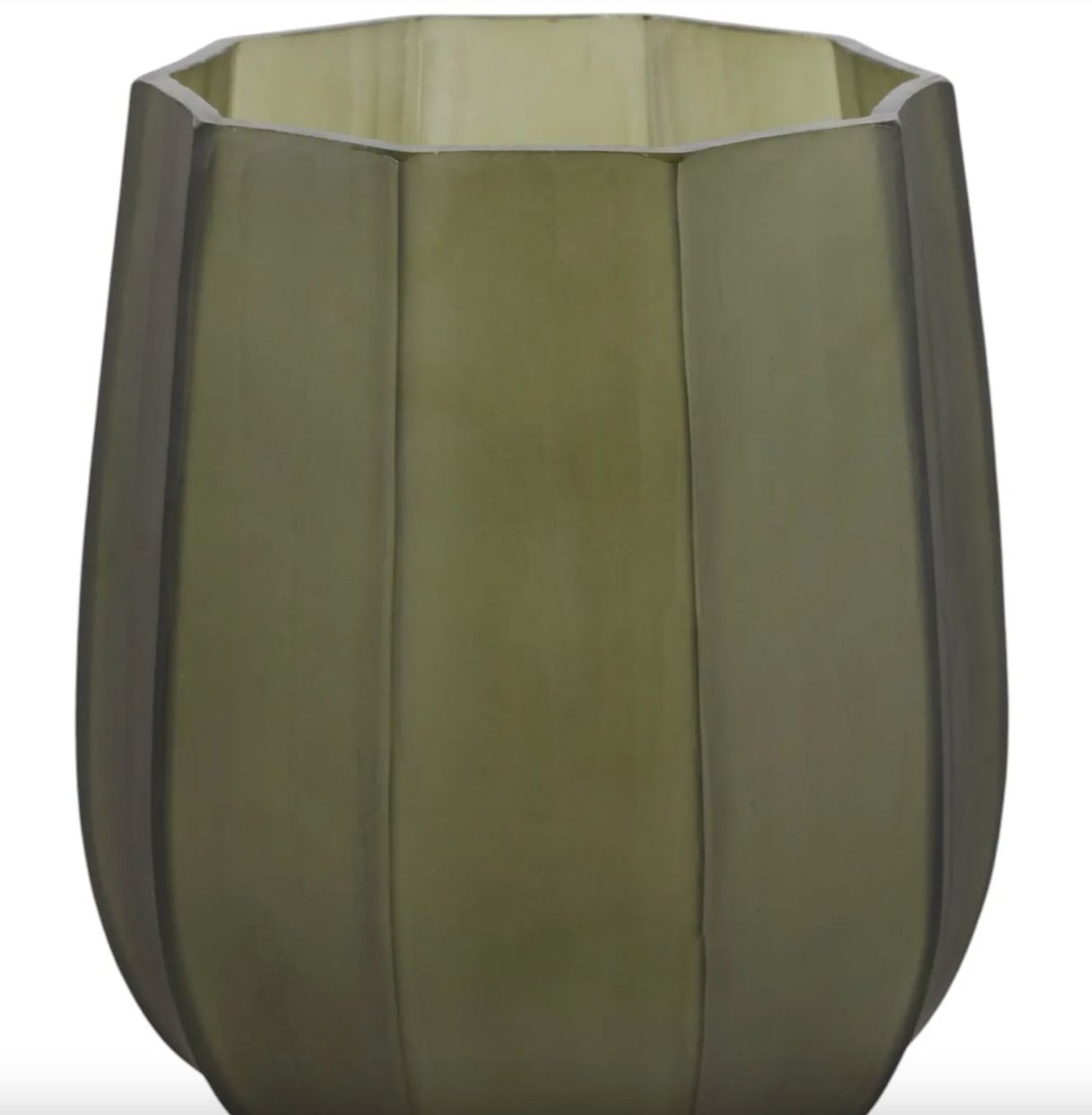 Green Glass Hurricane 8"