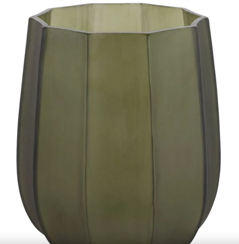 Green Glass Hurricane 8" Green Glass Hurricane 8"