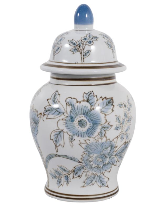 Floral Temple Jar 11"