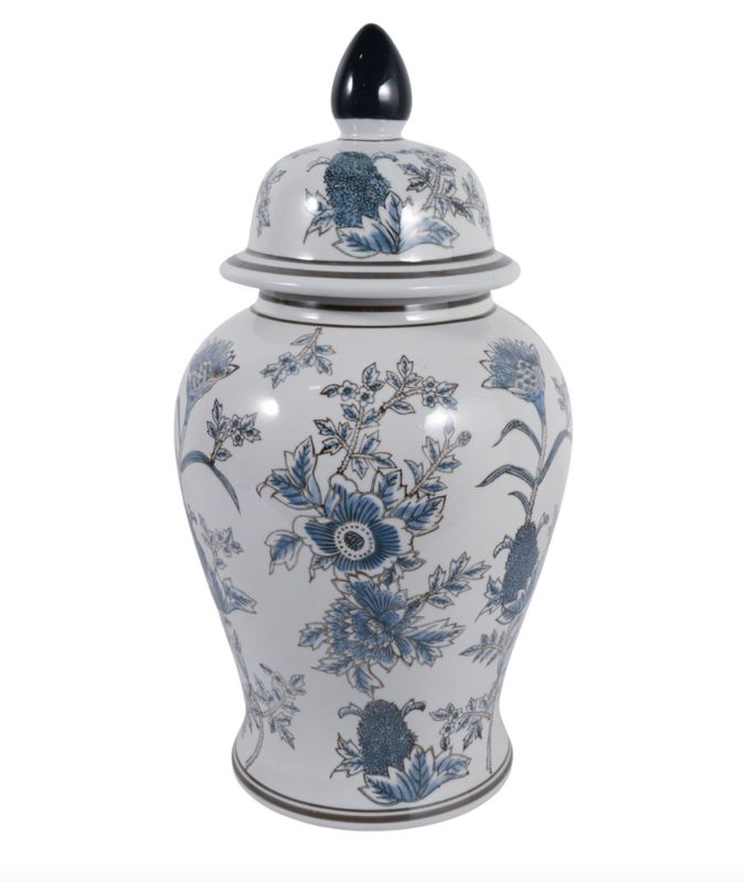 Floral Temple Jar 19" Floral Temple Jar 19"