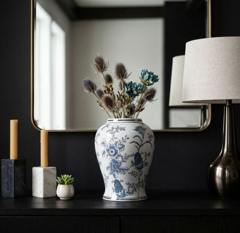 Floral Temple Jar 19"